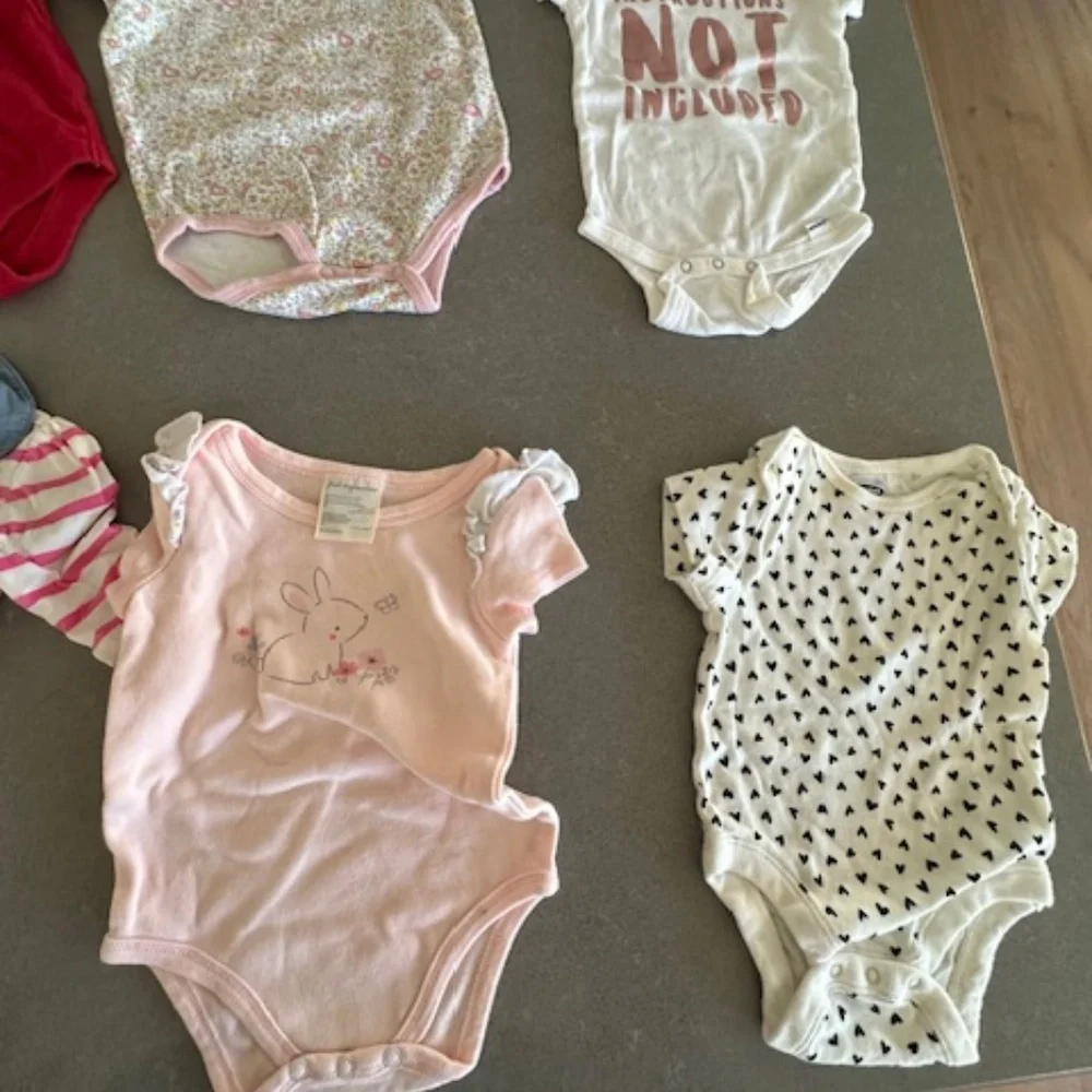 Baby Girl Large Clothing 3-6M Bundle of 36 Items Pants Shirts -some never worn